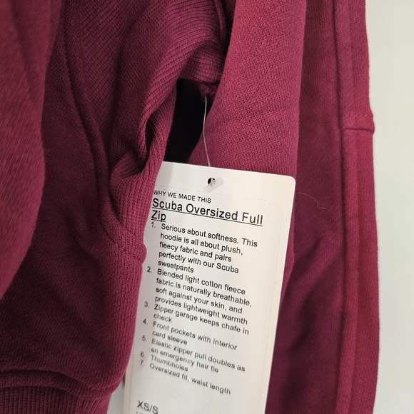 NWT Lululemon Scuba Oversized Full-Zip Hoodie Deep Luxe/Gold XS/S - Picture 8 of 9